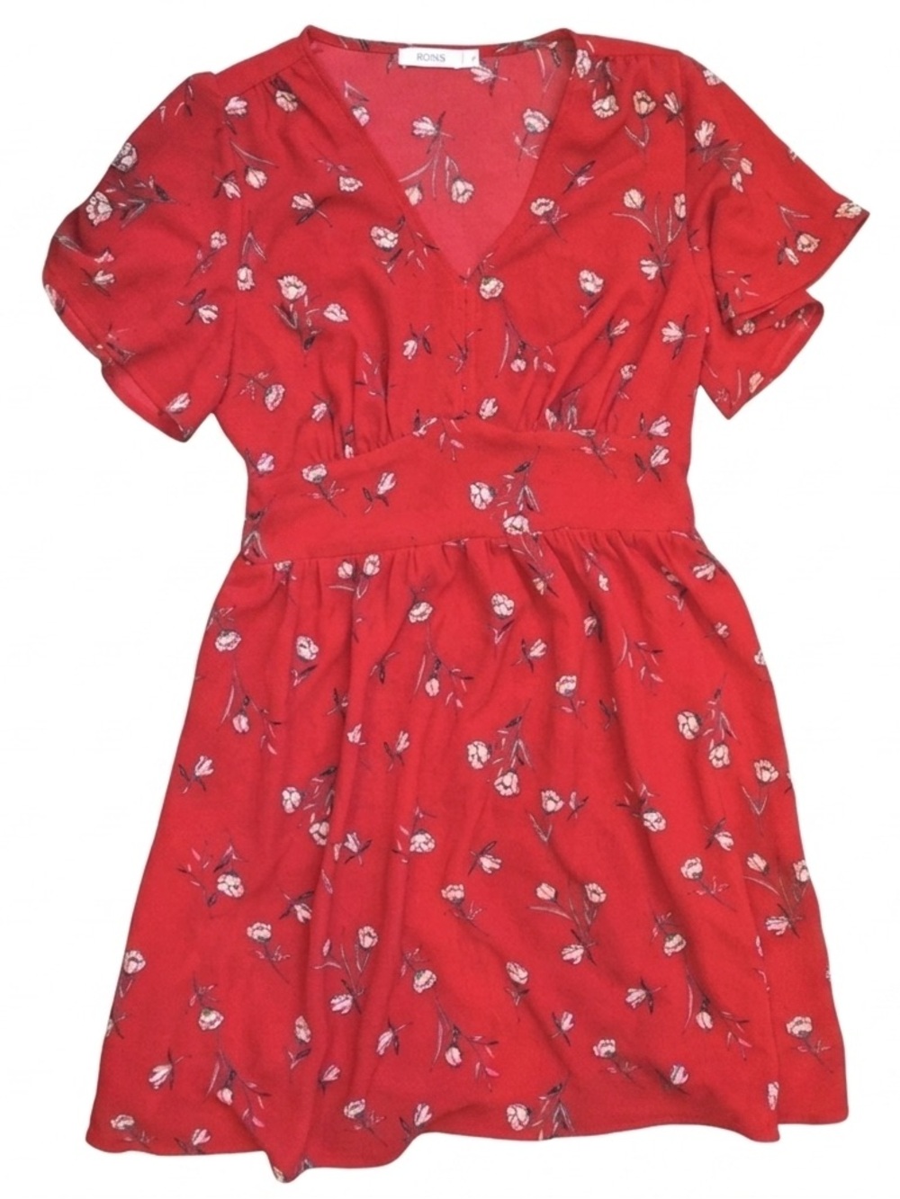 Ricki's Womens Floral Dress Red Size 18 Flowy Cute Feminine